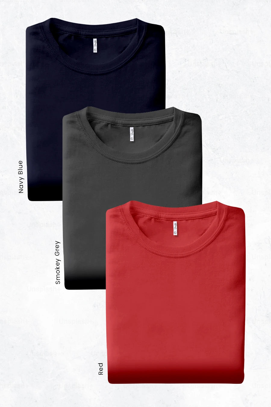 Pack 3 - Navy Blue, Red & Smoky Grey - Classic Crew