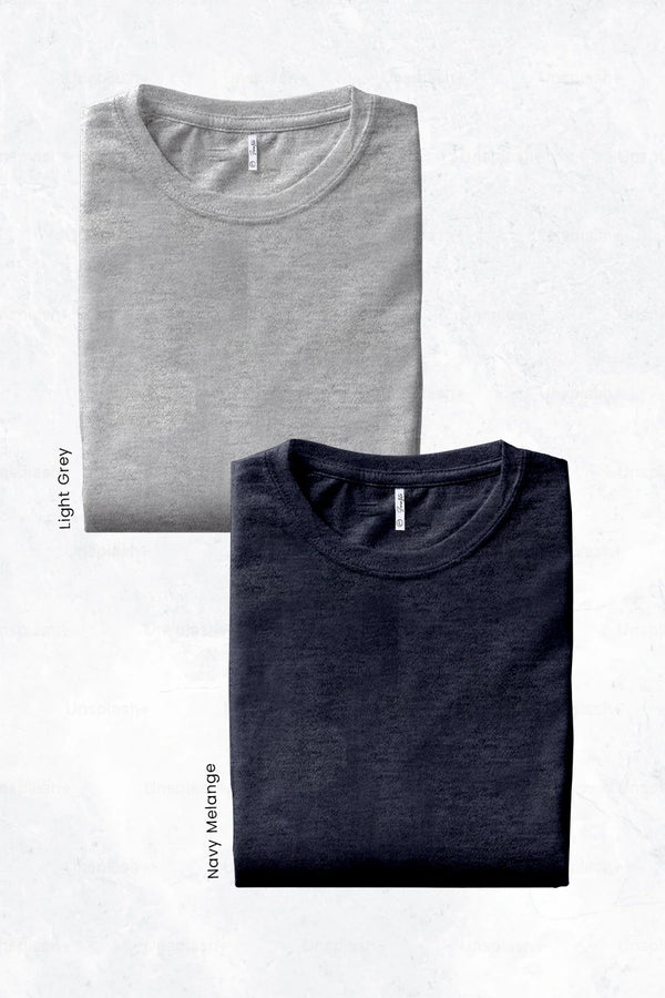 Pack 2 - Navy melange & Dark grey - Classic Crew