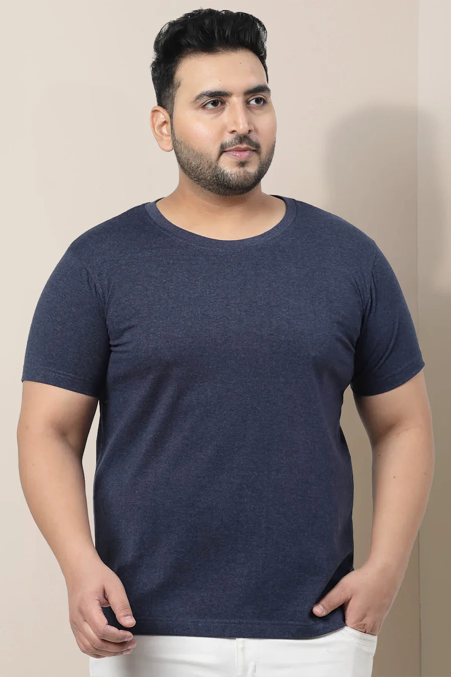 Plus Size - Navy Melange - Classic Crew